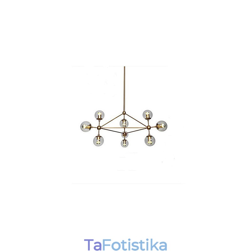 Golden Beans Chandelier 10 Light with Glass Shade