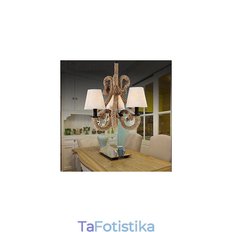 Ρετρό μινιμαλιστικός δημιουργικός πολυέλαιος με σχοινί