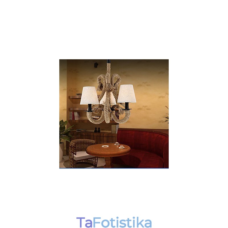 Ρετρό μινιμαλιστικός δημιουργικός πολυέλαιος με σχοινί