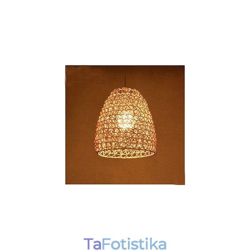 Ρετρό Στρογγυλή Σκιά Φωτιστικού Κήπου Rattan