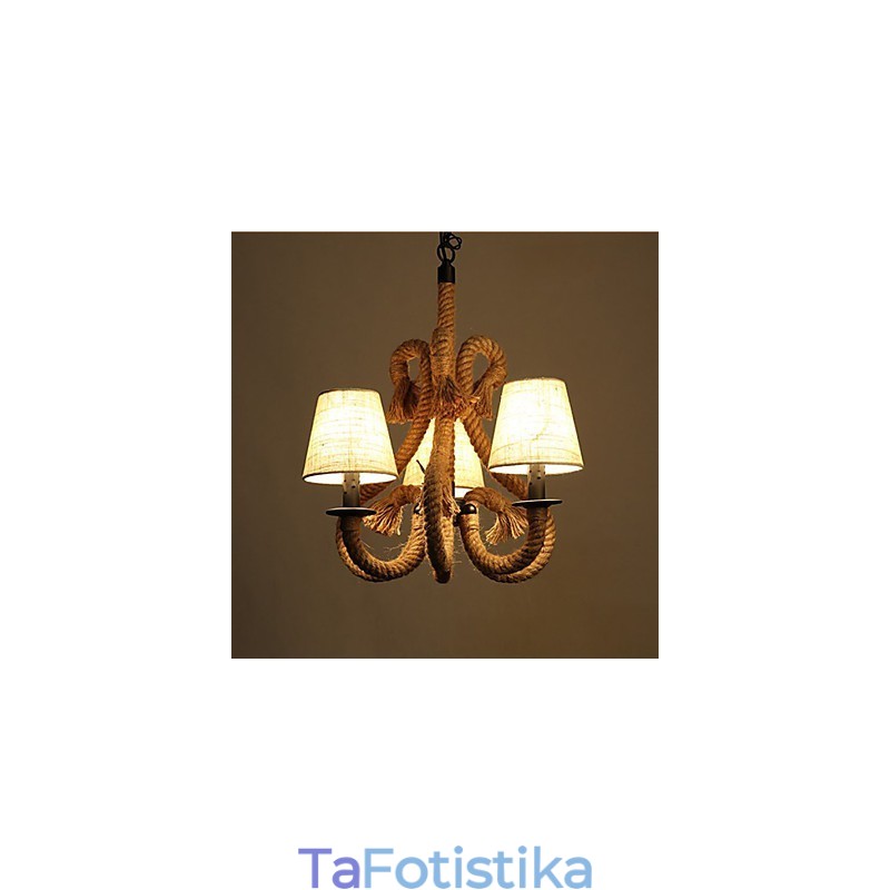 Ρετρό μινιμαλιστικός δημιουργικός πολυέλαιος με σχοινί