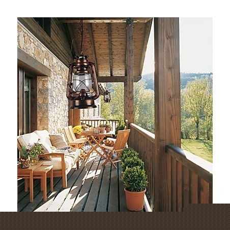 Φανάρι Country Lantern Mini Style Μπρούτζινο Κρεμαστό Φωτιστικό