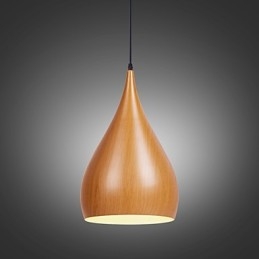 Κρεμαστά φωτιστικά καφέ Retro Pendant Light Wood Grain Metal