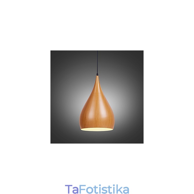 Κρεμαστά φωτιστικά καφέ Retro Pendant Light Wood Grain Metal