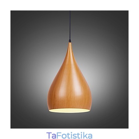 Κρεμαστά φωτιστικά καφέ Retro Pendant Light Wood Grain Metal Κρεμαστά φωτιστικά καφέ Retro Pendant Light Wood Grain Metal
