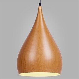 Κρεμαστά φωτιστικά καφέ Retro Pendant Light Wood Grain Metal