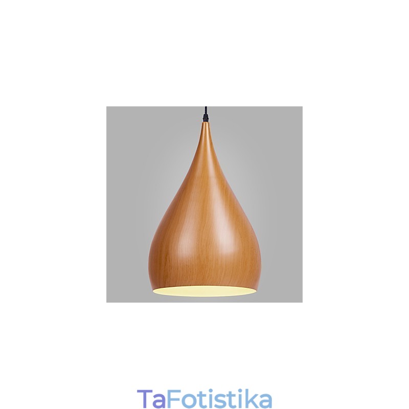 Κρεμαστά φωτιστικά καφέ Retro Pendant Light Wood Grain Metal