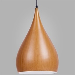 Κρεμαστά φωτιστικά καφέ Retro Pendant Light Wood Grain Metal