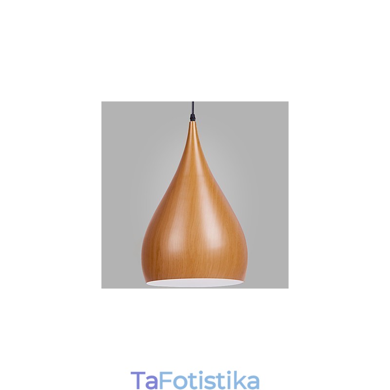 Κρεμαστά φωτιστικά καφέ Retro Pendant Light Wood Grain Metal