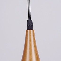 Κρεμαστά φωτιστικά καφέ Retro Pendant Light Wood Grain Metal