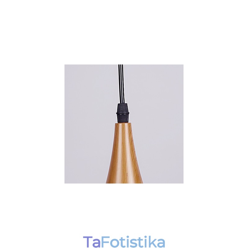 Κρεμαστά φωτιστικά καφέ Retro Pendant Light Wood Grain Metal