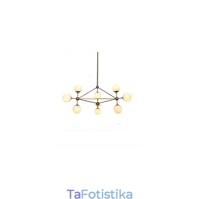 Golden Beans Chandelier 10 Light with Glass Shade