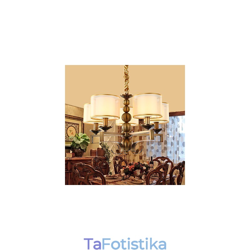 Πολυέλαιος από επιμεταλλωμένο μέταλλο Rustic Lodge Vintage Mini Style