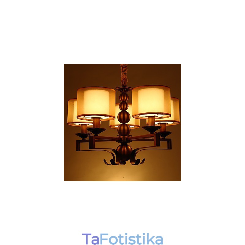 Πολυέλαιος από επιμεταλλωμένο μέταλλο Rustic Lodge Vintage Mini Style