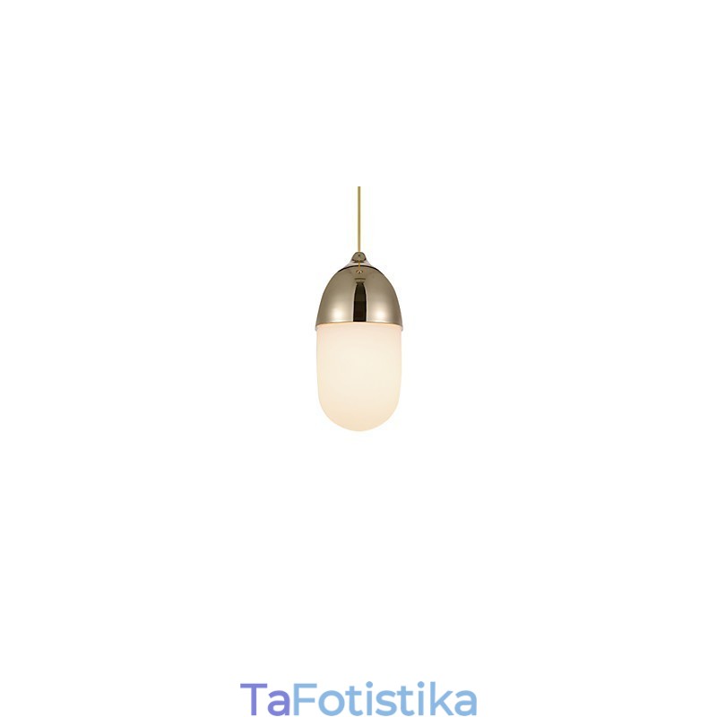Κρεμαστό φωτιστικό Mini Acorn 1 Ανοιχτό Μορντέν Απλότητα Χρυσό Χρώμιο Ξύλινο Χρώμα Φινίρισμα Ανθρακούχο Ατσάλι & Γυαλί Droplight
