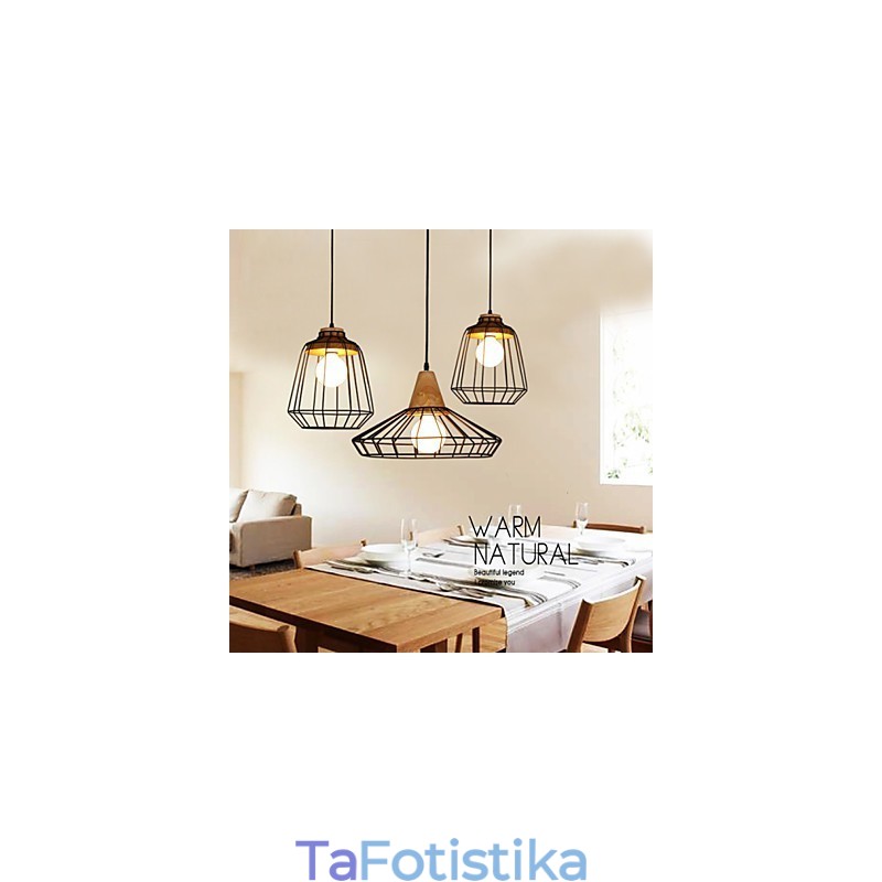 Nordic Creative Wrought Iron Chandelier Cafe Retro Net Droplight