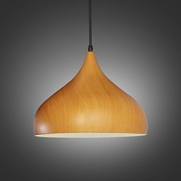 Κρεμαστά φωτιστικά καφέ Retro Pendant Light Wood Grain Metal