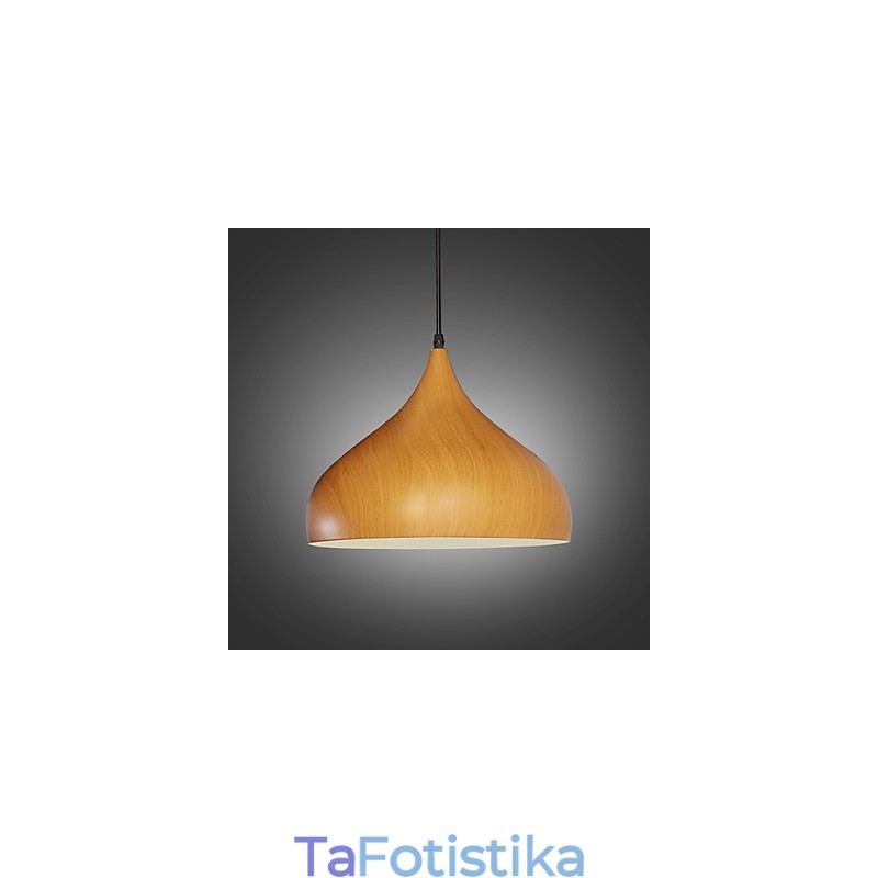 Κρεμαστά φωτιστικά καφέ Retro Pendant Light Wood Grain Metal