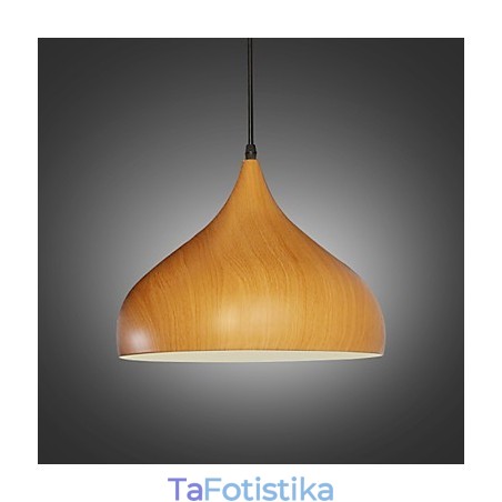 Κρεμαστά φωτιστικά καφέ Retro Pendant Light Wood Grain Metal Κρεμαστά φωτιστικά καφέ Retro Pendant Light Wood Grain Metal