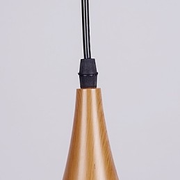 Κρεμαστά φωτιστικά καφέ Retro Pendant Light Wood Grain Metal