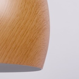 Κρεμαστά φωτιστικά καφέ Retro Pendant Light Wood Grain Metal