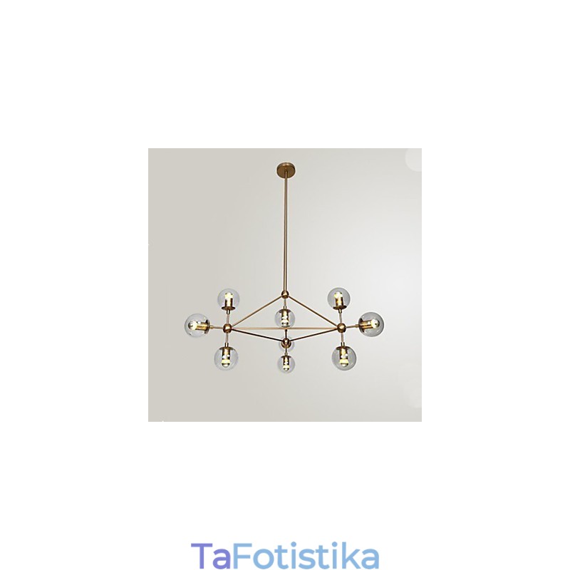 Golden Beans Chandelier 10 Light with Glass Shade