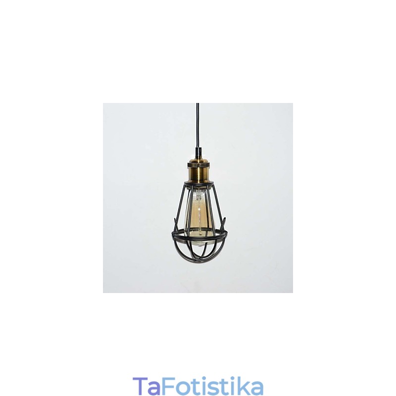 Φωτιστικό LOFT Vintage κρεμαστό Φωτιστικό Edison Light Balck Σιδερένιο μεταλλικό κλουβί αμπαζούρ Φωτιστικό αποθήκης στυλ