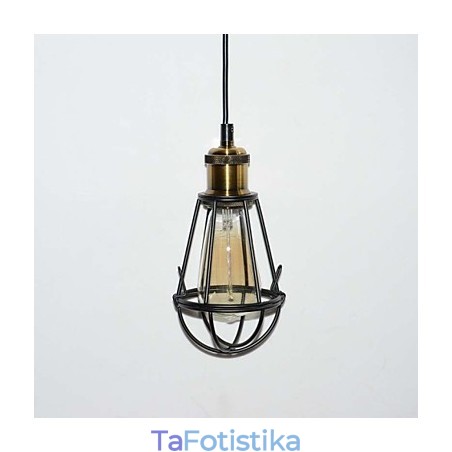 Φωτιστικό LOFT Vintage κρεμαστό Φωτιστικό Edison Light Balck Σιδερένιο μεταλλικό κλουβί αμπαζούρ Φωτιστικό αποθήκης στυλ Φωτιστικό LOFT Vintage κρεμαστό Φωτιστικό Edison Light Balck Σιδερένιο μεταλλικό κλουβί αμπαζούρ Φωτιστικό αποθήκης στυλ