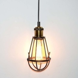 Φωτιστικό LOFT Vintage κρεμαστό Φωτιστικό Edison Light Balck Σιδερένιο μεταλλικό κλουβί αμπαζούρ Φωτιστικό αποθήκης στυλ
