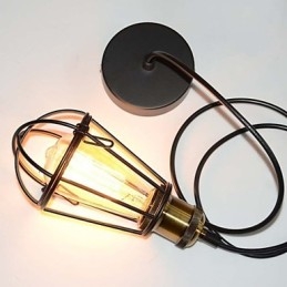 Φωτιστικό LOFT Vintage κρεμαστό Φωτιστικό Edison Light Balck Σιδερένιο μεταλλικό κλουβί αμπαζούρ Φωτιστικό αποθήκης στυλ