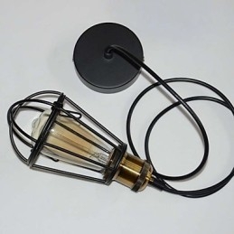 Φωτιστικό LOFT Vintage κρεμαστό Φωτιστικό Edison Light Balck Σιδερένιο μεταλλικό κλουβί αμπαζούρ Φωτιστικό αποθήκης στυλ