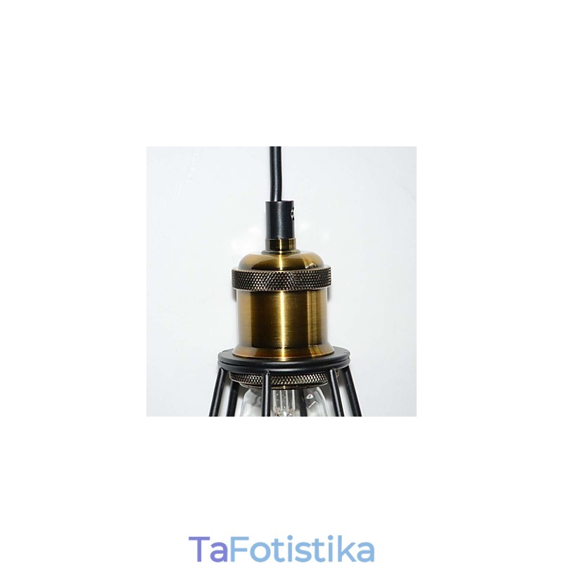 Φωτιστικό LOFT Vintage κρεμαστό Φωτιστικό Edison Light Balck Σιδερένιο μεταλλικό κλουβί αμπαζούρ Φωτιστικό αποθήκης στυλ