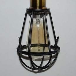 Φωτιστικό LOFT Vintage κρεμαστό Φωτιστικό Edison Light Balck Σιδερένιο μεταλλικό κλουβί αμπαζούρ Φωτιστικό αποθήκης στυλ