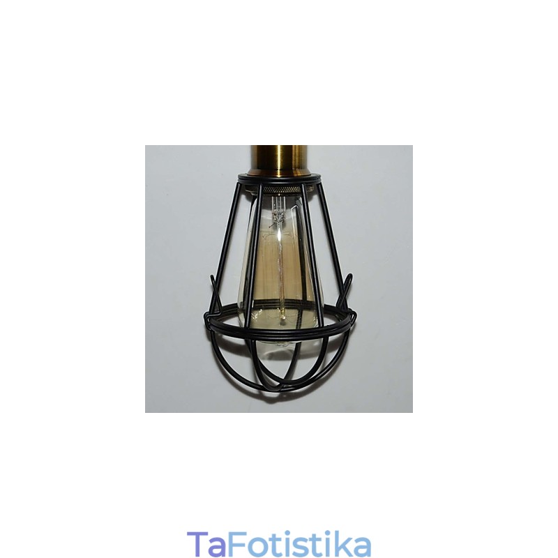 Φωτιστικό LOFT Vintage κρεμαστό Φωτιστικό Edison Light Balck Σιδερένιο μεταλλικό κλουβί αμπαζούρ Φωτιστικό αποθήκης στυλ
