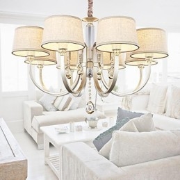 Country Crystal Silver Metal Πολυέλαιος