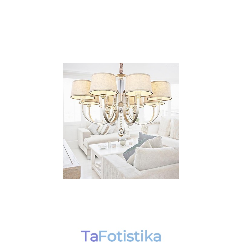 Country Crystal Silver Metal Πολυέλαιος