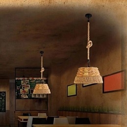 Λαμπτήρας πολυελαίου Loft Industrial Wind Creative Nordic Hemp Rope Meals