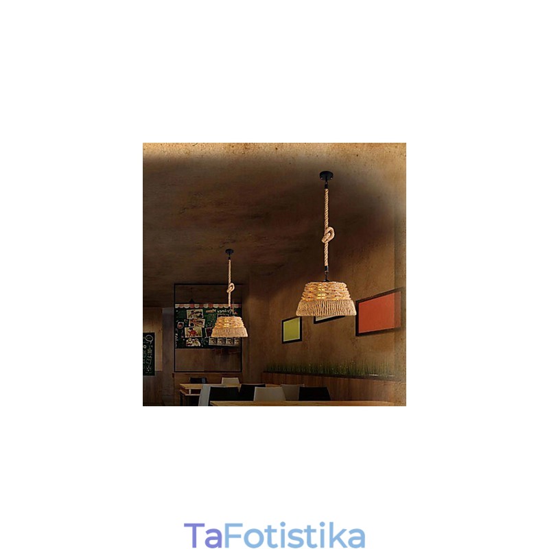 Λαμπτήρας πολυελαίου Loft Industrial Wind Creative Nordic Hemp Rope Meals