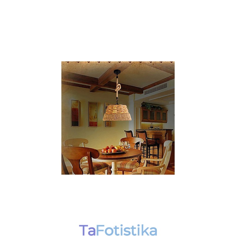 Λαμπτήρας πολυελαίου Loft Industrial Wind Creative Nordic Hemp Rope Meals