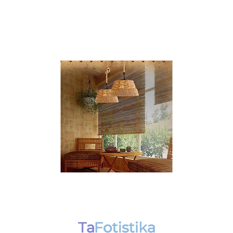 Λαμπτήρας πολυελαίου Loft Industrial Wind Creative Nordic Hemp Rope Meals