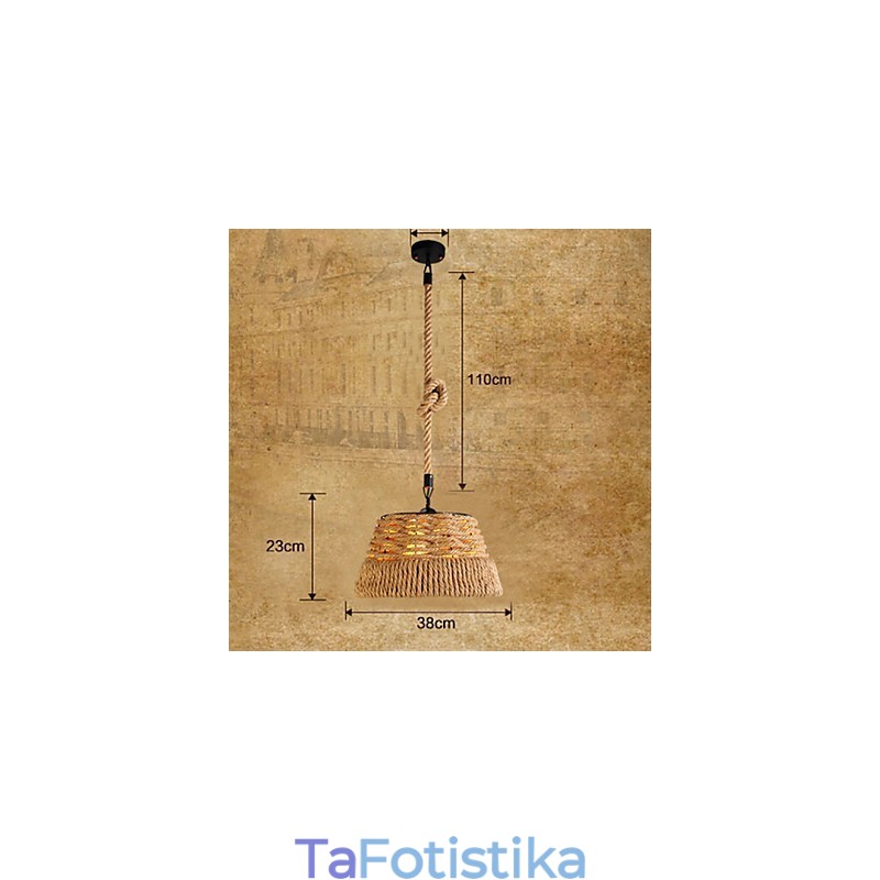 Λαμπτήρας πολυελαίου Loft Industrial Wind Creative Nordic Hemp Rope Meals