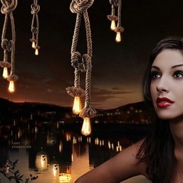 Δημιουργικός πολυέλαιος από σχοινί κάνναβης πολλαπλών χρήσεων