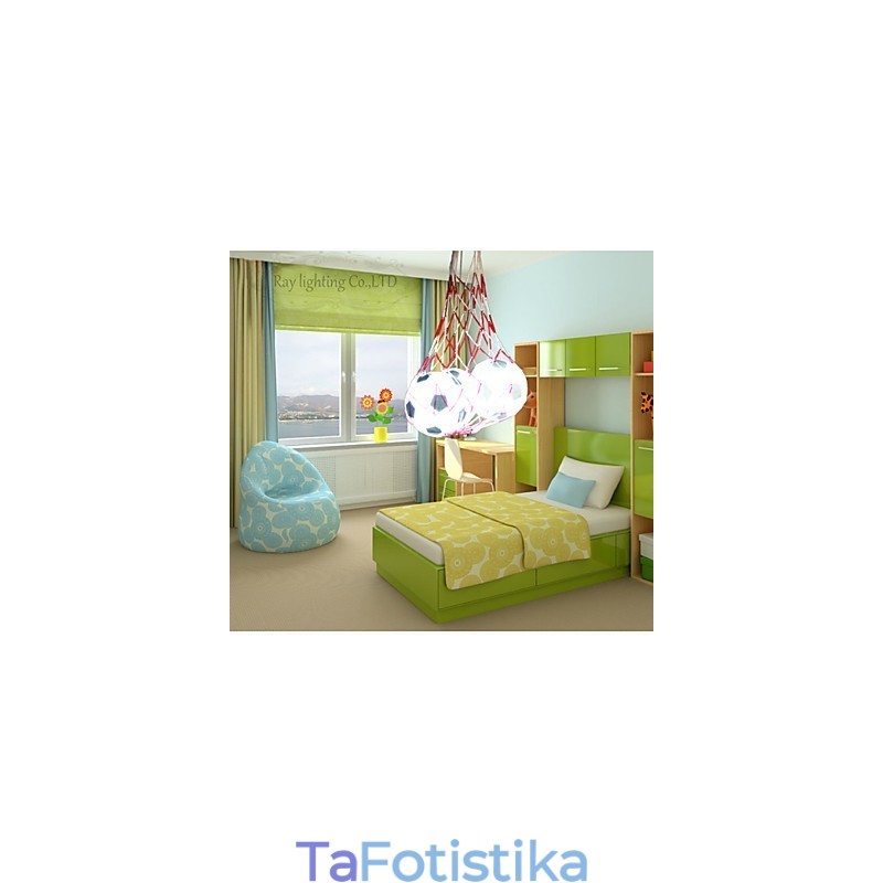 Παιδικό Ποδόσφαιρο Μοντέρνο Μινιμαλιστικό Κρεμαστό Φωτιστικό Αγόρι Φωτάκια 3 Φωτιστικά