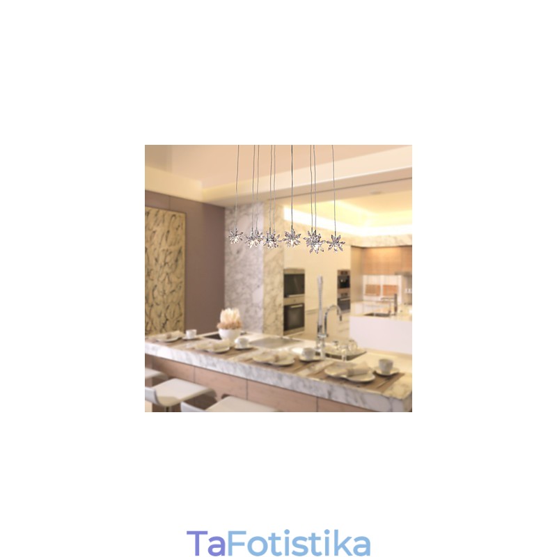 Μοντέρνο μοντέρνο κρεμαστό φωτιστικό από μέταλλο κρυστάλλινο χρώμιο