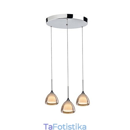 3 Ελαφρύ κρεμαστό κόσμημα Island Light Crack Glass Polished Chrome 3 Ελαφρύ κρεμαστό κόσμημα Island Light Crack Glass Polished Chrome