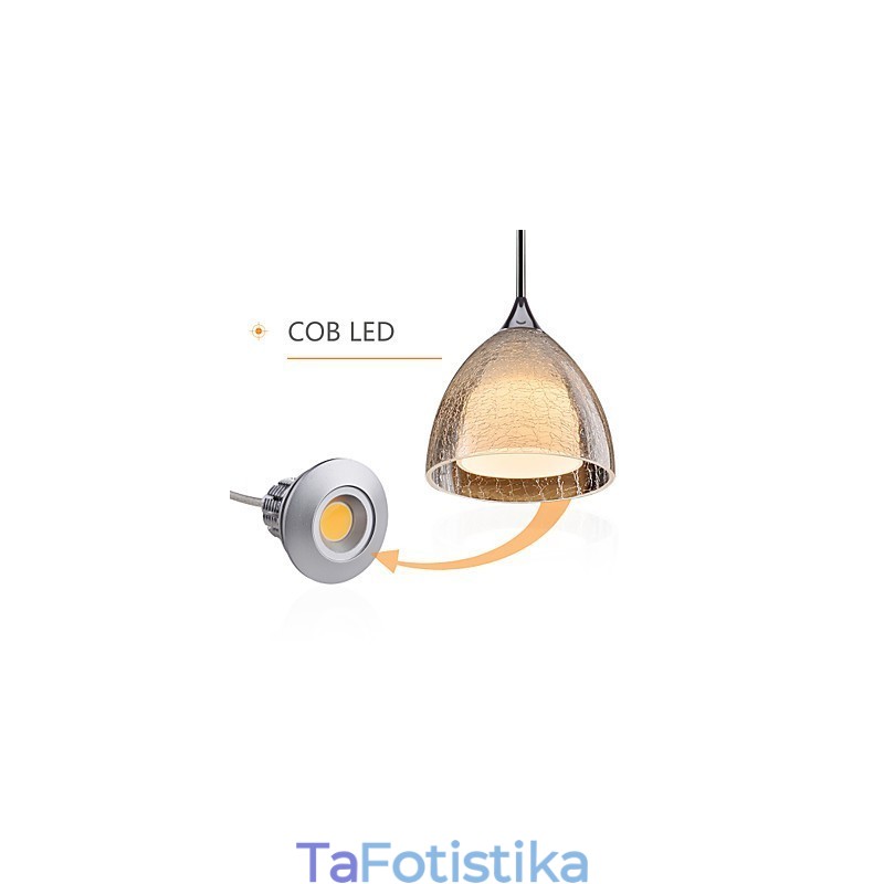 3 Ελαφρύ κρεμαστό κόσμημα Island Light Crack Glass Polished Chrome