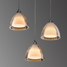3 Ελαφρύ κρεμαστό κόσμημα Island Light Crack Glass Polished Chrome