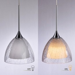 3 Ελαφρύ κρεμαστό κόσμημα Island Light Crack Glass Polished Chrome