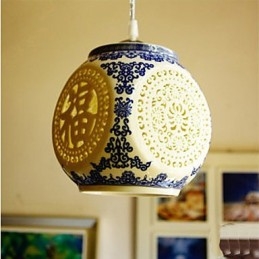 Ρετρό Κεραμικό φωτιστικό Stairs Blue Single Head Chandelier Creative