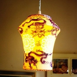 Ρετρό Κεραμικό φωτιστικό Stairs Blue Single Head Chandelier Creative